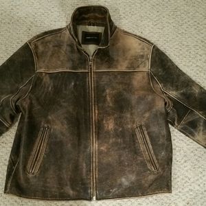 Mens Authentic Distressed Leather Coat